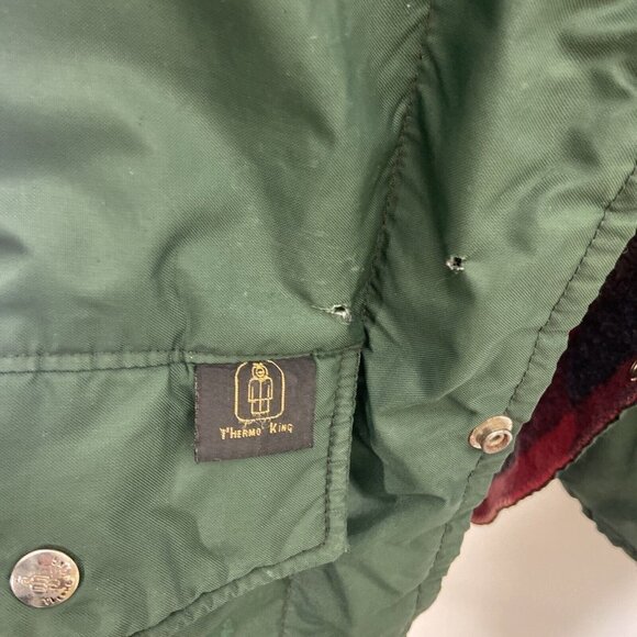 Thermo King Vintage Men M Hunting Jacket Plaid Wool Lined Nylon Shell - Picture 10 of 13